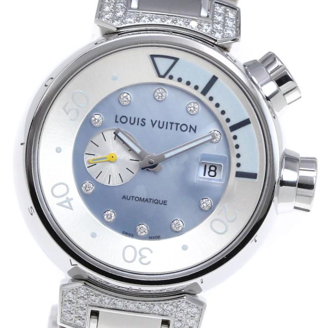 ルイ・ヴィトン LOUIS VUITTON Q1330 タンブール オートマティック 8Pダイヤ ラグダイヤ 自動巻き レディース 箱・保証書付き_820205【ev20】