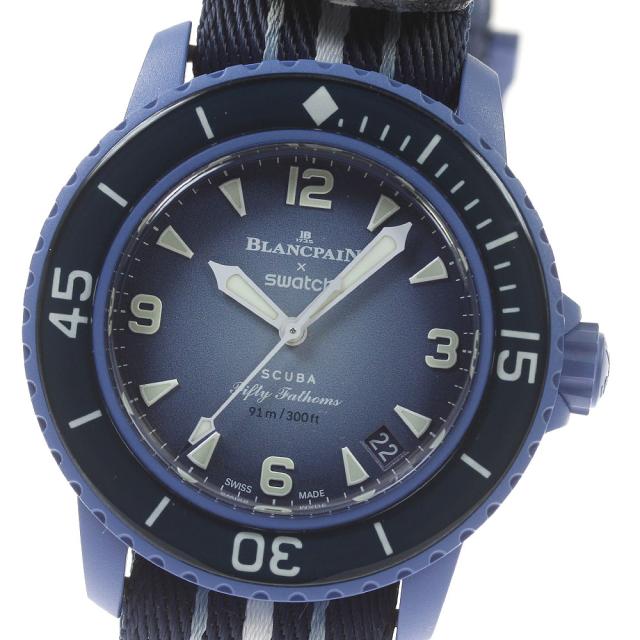 訳あり ブランパン Blancpain S035A100 フィフティファゾム デイト 自動巻き メンズ 箱・保証書付き_801622の通販は