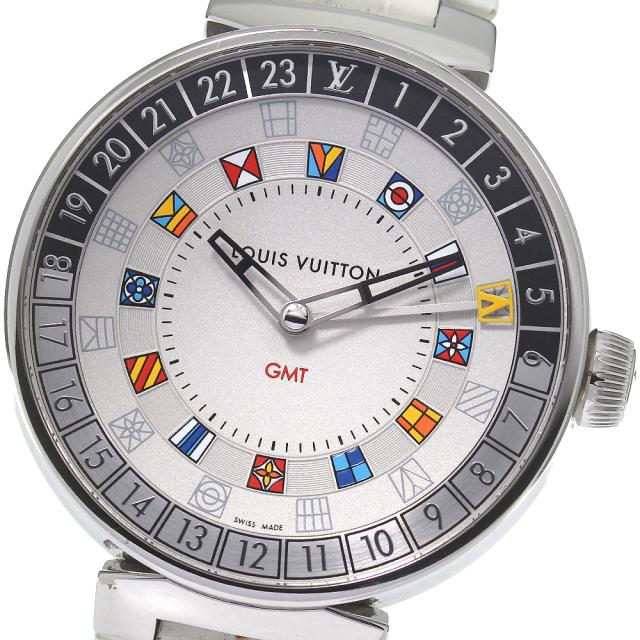 ルイ・ヴィトン LOUIS VUITTON QA096 タンブール ムーン デュアルタイム GMT クォーツ メンズ _828294の通販は