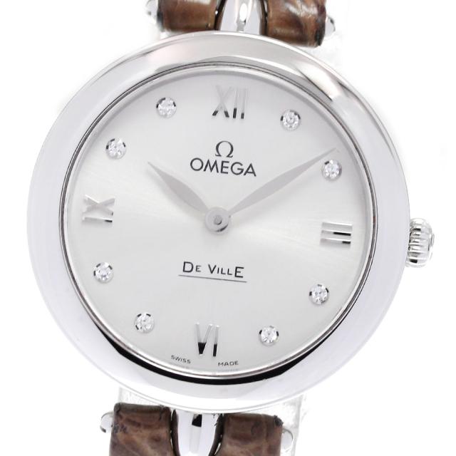 オメガ OMEGA 424.13.27.60.52.001 デビル プレステージ デュードロップ 8Pダイヤ クォーツ レディース 良品 保証書付き_830209