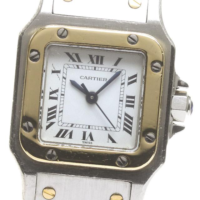 訳あり カルティエ CARTIER サントスガルベSM YGコンビ 自動巻き レディース _830301【ev15】の通販は