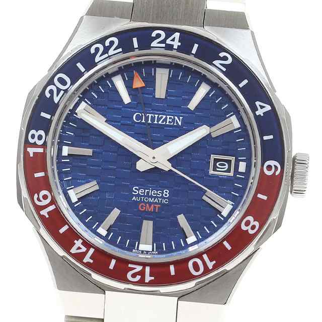 シチズン CITIZEN 9054-0065X02/NB6030-59L シリーズ8 デイト GMT 自動巻き メンズ 箱・保証書付き_830755