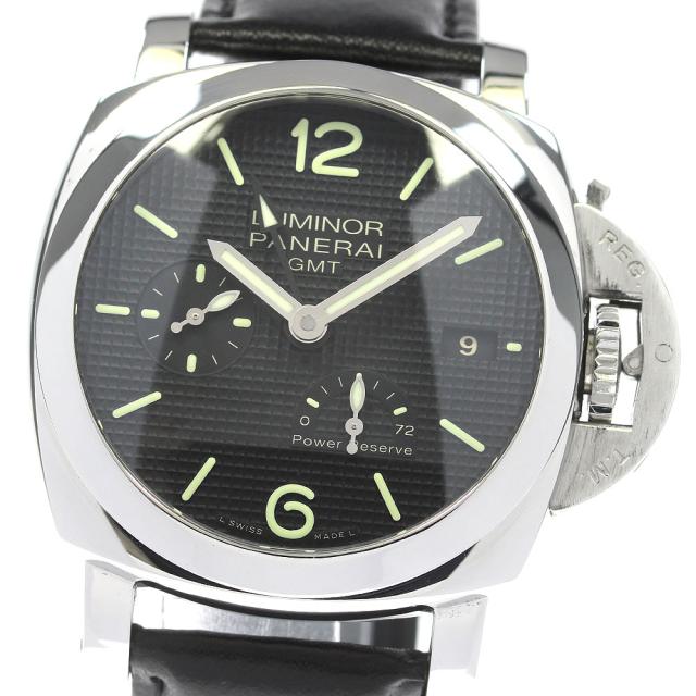 パネライ PANERAI PAM00537 ルミノール 1950 3デイズ GMT パワーリザーブ アッチャイオ 自動巻き メンズ 美品 _832324の通販は