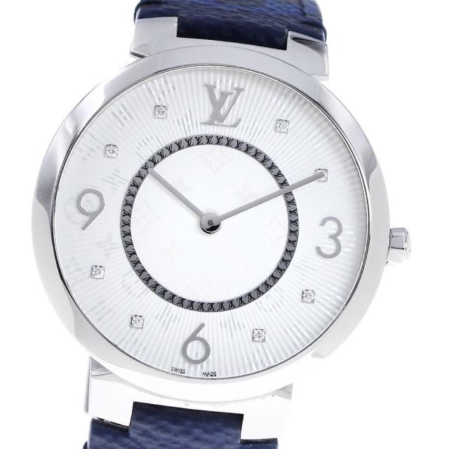 ルイ・ヴィトン LOUIS VUITTON Q1E01 タンブールスリム 8Pダイヤ クォーツ メンズ _831656【ev10】の通販は 143,352円