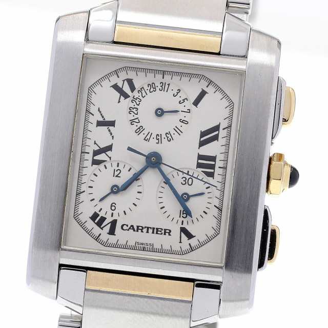ジャンク カルティエ CARTIER W51004Q4 タンクフランセーズXL クロノリフレックス クォーツ メンズ _832457の通販は