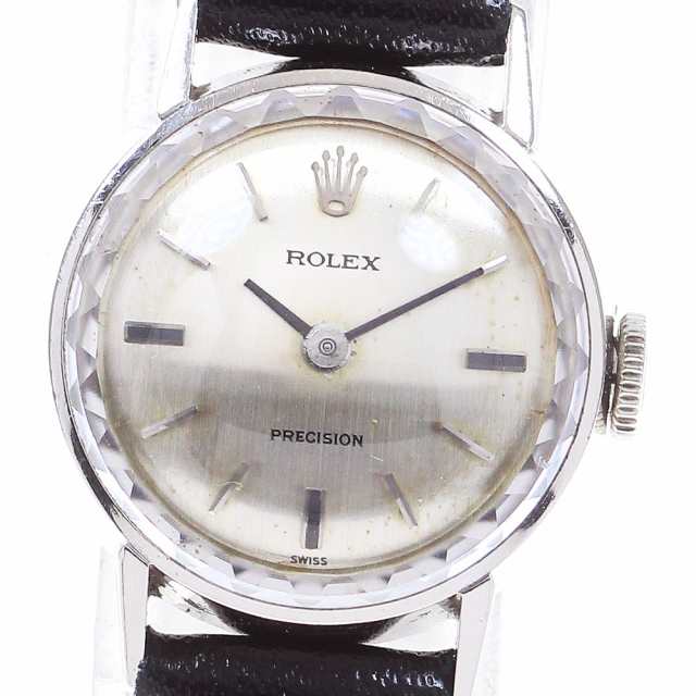 ロレックス ROLEX 2637 プレシジョン K18WG cal.1400 カットガラス 手巻き レディース _839388