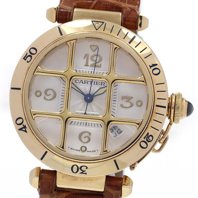 訳あり カルティエ CARTIER パシャグリッド 38 K18YG デイト 自動巻き メンズ _817445の通販は 444,510円