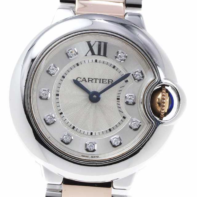 カルティエ CARTIER WE902030 バロンブルーSM K18PGコンビ 11Pダイヤ クォーツ レディース _826844の通販は