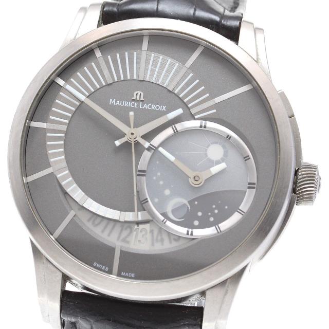 モーリスラクロア MAURICE LACROIX PT6108 ポントス オフセンター GMT デイト 自動巻き メンズ 保証書付き_842721
