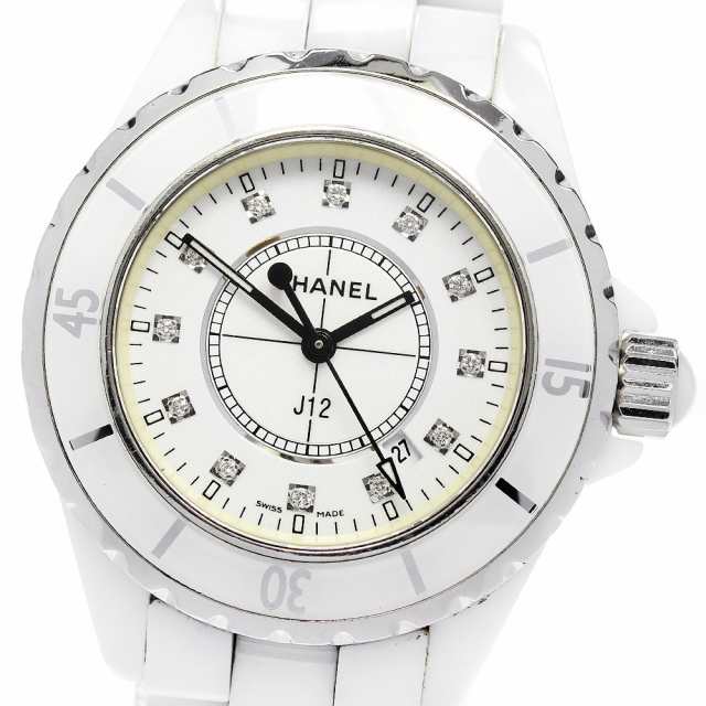 シャネル CHANEL H1628 J12 33MM 白セラミック 12Pダイヤ クォーツ レディース _843797の通販は