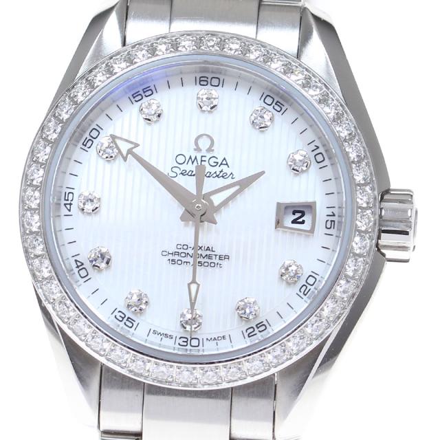 オメガ OMEGA 231.15.30.20.55.001 シーマスター アクアテラ 11Pダイヤ ダイヤベゼル 自動巻き レディース 箱・保証書付き_845147の通販は