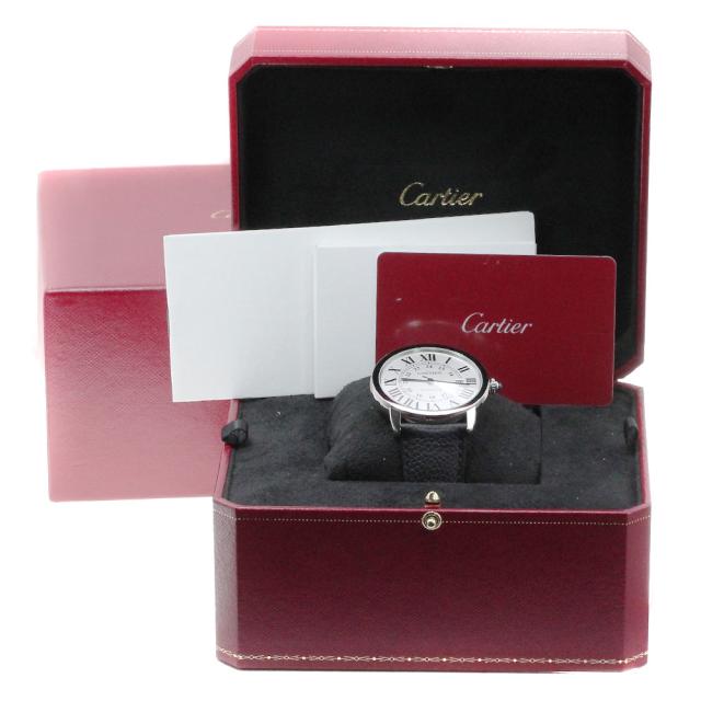 カルティエ CARTIER WSRN0022 ロンドソロ デイト 自動巻き メンズ 良品