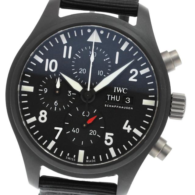 IWC SCHAFFHAUSEN IW389101 パイロットウォッチ トップガン デイデイト クロノグラフ 自動巻き メンズ 美品 箱・保証書付き_845499の通販は 404,910円