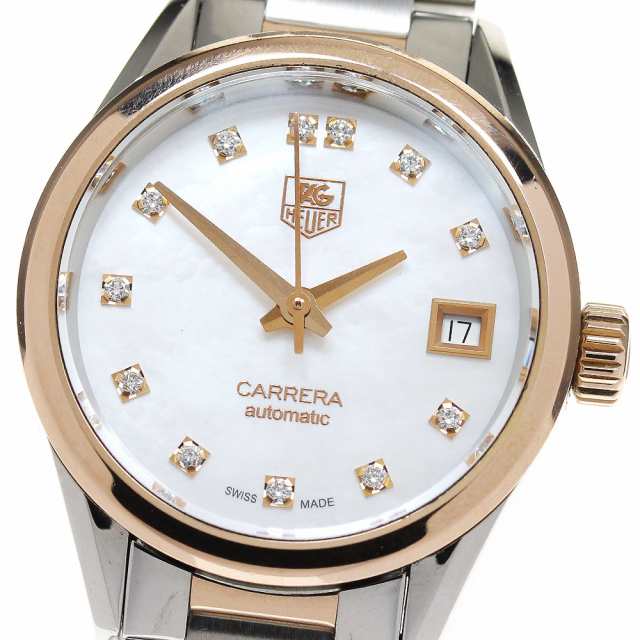タグホイヤー TAG HEUER WAR2452-3 カレラ SS/PG キャリバー9 12Pダイヤ デイト 自動巻き レディース _845418の通販は