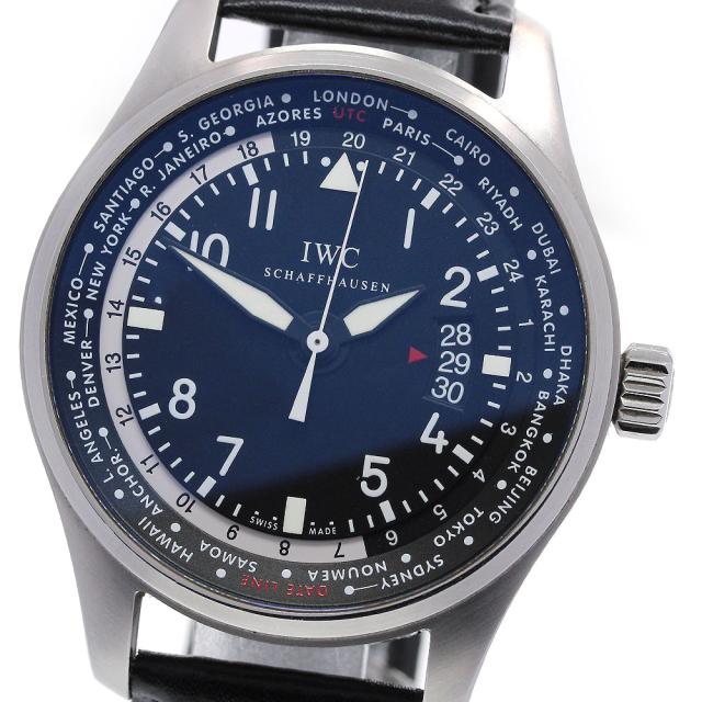 IWC IWC SCHAFFHAUSEN IW326201 パイロットウォッチ ワールドタイマー デイト 自動巻き メンズ 保証書付き_845802の通販は