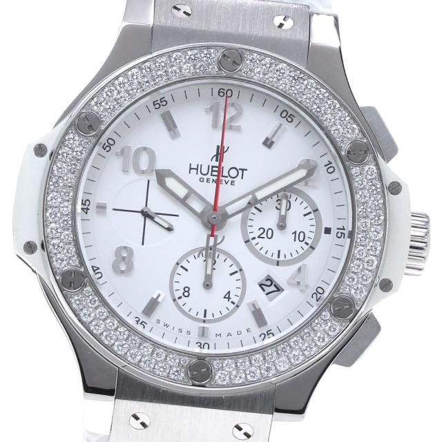 ウブロ HUBLOT 301.SE.230.RW.114 ビッグバン スチールホワイト ダイヤベゼル クロノグラフ 自動巻き メンズ 保証書付き_844601の通販は 444,510円