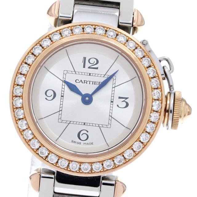 カルティエ CARTIER WJ124021 ミスパシャ K18PG ダイヤベゼル クォーツ レディース _845725