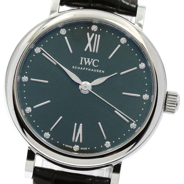 IWC SCHAFFHAUSEN IW357405 ポートフィノ オートマティック 34 12Pダイヤ 自動巻き レディース 良品 _860837
