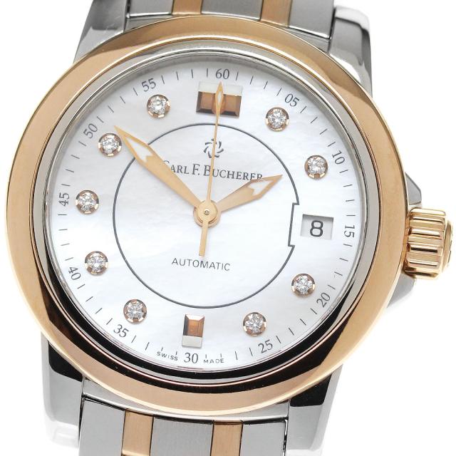 カール F.ブヘラ CARL F.BUCHERER 00.10621.07.77.21 パトラビ オートデイト ツートーン 自動巻き レディース 美品 _849794の通販は