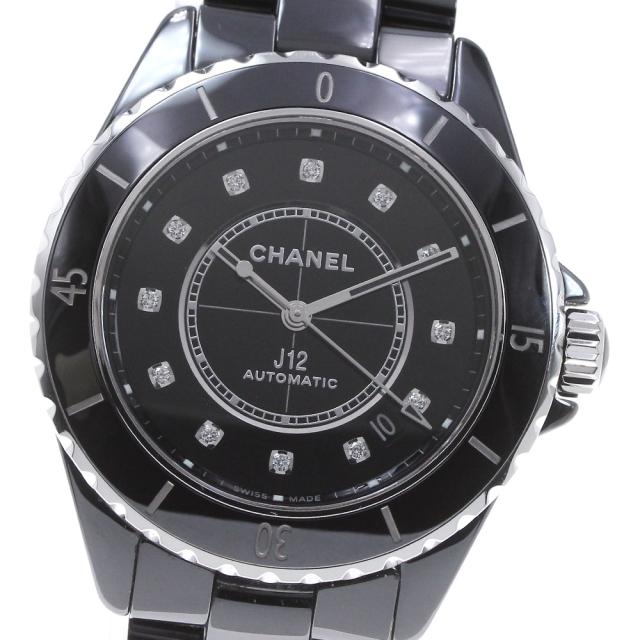 シャネル CHANEL H5702 J12 黒セラミック 38MM 12Pダイヤ 自動巻き メンズ 箱・保証書付き_862340の通販は
