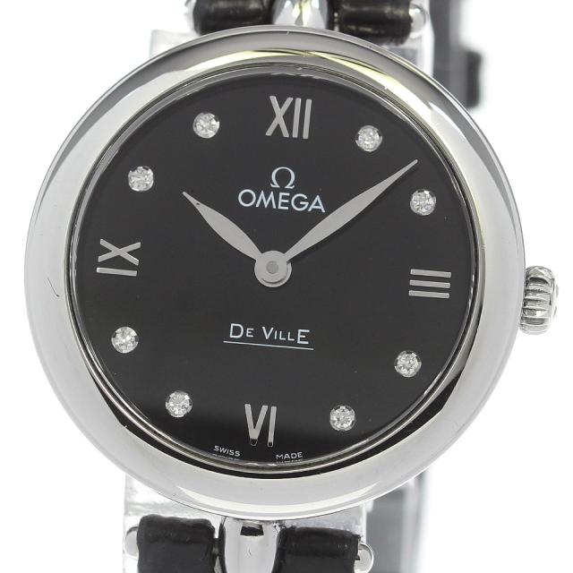 オメガ OMEGA 424.13.27.60.51.001 デビル プレステージ デュードロップ 8Pダイヤ クォーツ レディース 良品 保証書付き_861930