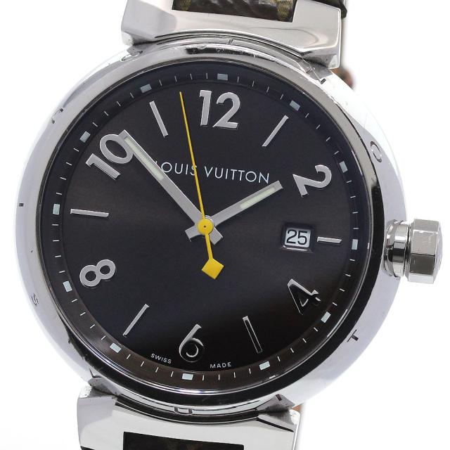 ルイ・ヴィトン LOUIS VUITTON Q1111 タンブール デイト クォーツ メンズ 箱付き_863073の通販は 140,800円