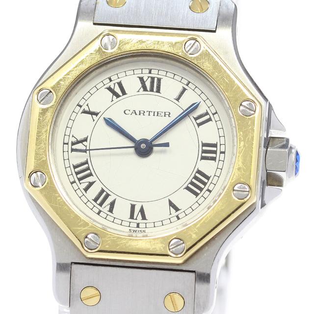 訳あり カルティエ CARTIER サントスオクタゴンSM YGコンビ デイト クォーツ レディース _861730の通販は腕時計レディース