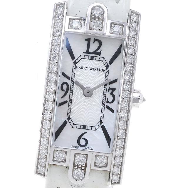 ハリーウィンストン HARRY WINSTON AVCQHM16 アヴェニューCミニ K18WG ダイヤベゼル クォーツ レディース _862258