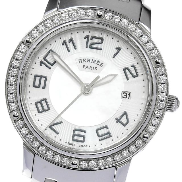 エルメス HERMES CP1.330 クリッパー ダイヤベゼル クォーツ レディース 箱・保証書付き_862501【ev10】