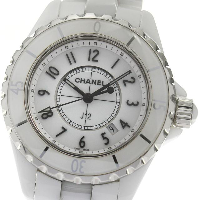 シャネル CHANEL H0968 J12 33ｍｍ 白セラミック デイト クォーツ レディース _863990の通販は