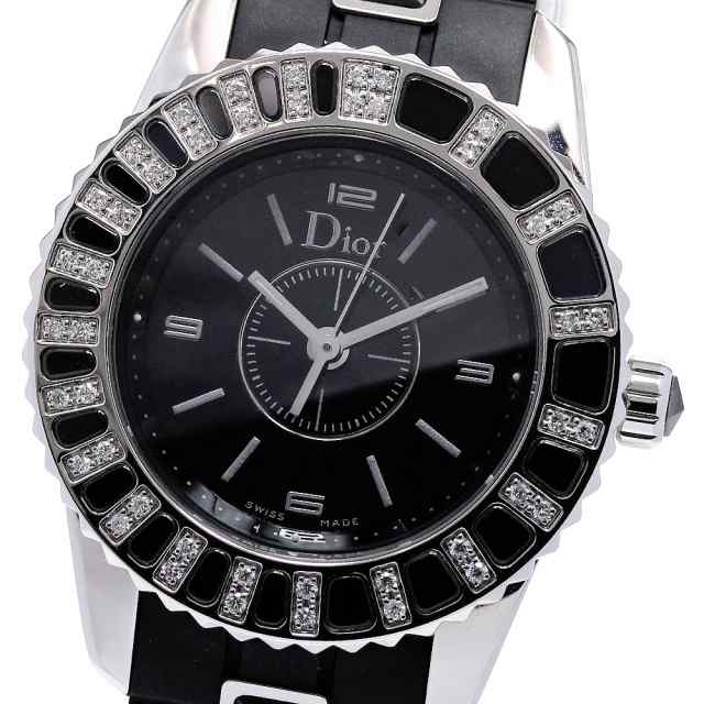 ディオール Dior CD112116 クリスタル ダイヤベゼル クォーツ レディース 美品 _864394の通販は