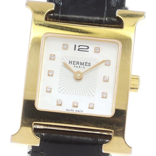 エルメス HERMES HH1.202 Hウォッチ 11Pダイヤ クォーツ レディース 箱付き_866019