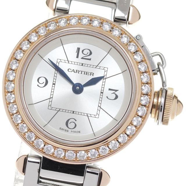 カルティエ CARTIER WJ124021 ミスパシャ K18PG ダイヤベゼル クォーツ レディース _862617