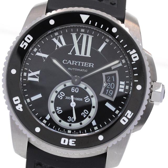 カルティエ CARTIER W7100056 カリブル ドゥ カルティエ ダイバー スモールセコンド 自動巻き メンズ 良品 _866695の通販は