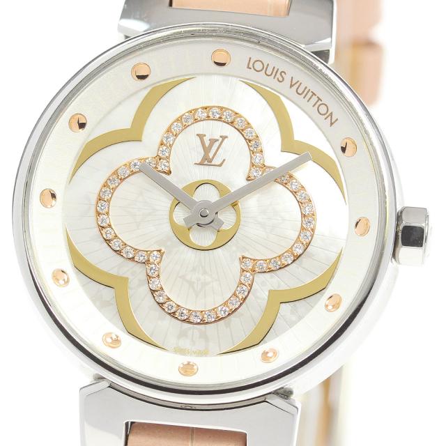 ルイ・ヴィトン LOUIS VUITTON QA017 タンブール ムーンディヴァインPM ダイヤモンド クォーツ レディース 良品 箱・保証書付き_867020