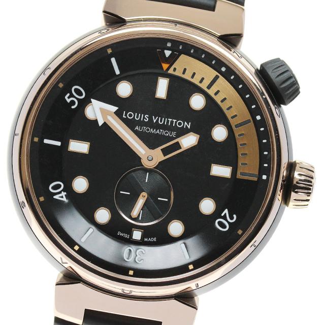 ルイ・ヴィトン LOUIS VUITTON QA123 タンブール ストリートダイバー K18PG スモールセコンド 自動巻き メンズ 極美品 _866876の通販は
