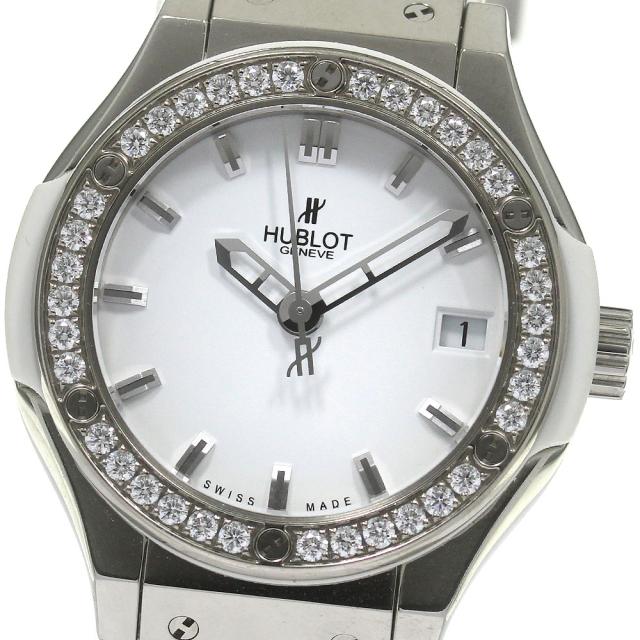 ウブロ HUBLOT 581.NE.2010.VR.1104.JSM14 クラシックフュージョン チタニウム ダイヤモンド クォーツ レディース 保証書付き_867438の通販は