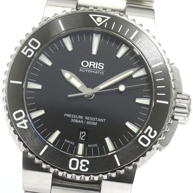 オリス ORIS 7653 アクイス デイト 自動巻き メンズ 美品 箱・保証書付き_869909の通販は