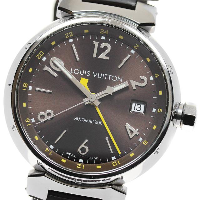 ベルト訳あり ルイ・ヴィトン LOUIS VUITTON Q1131 タンブール GMT デイト 自動巻き メンズ _869541