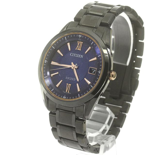 シチズン CITIZEN AS7164-99L/H113-T026478 エクシード コズミックブルー チタニウム技術50周年記念 デイト メンズ 良品 箱付き_868006_3