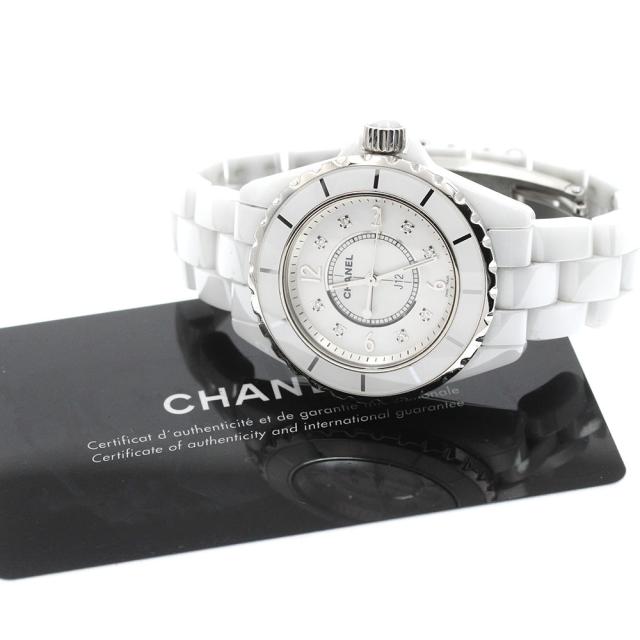 シャネル CHANEL H2422 J12 33ｍｍ 白セラミック 8Pダイヤ クォーツ レディース 保証書付き_868220_1