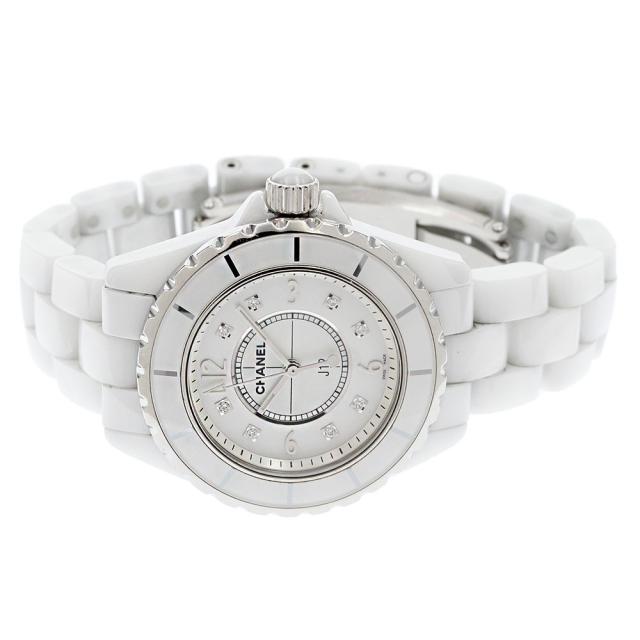 シャネル CHANEL H2422 J12 33ｍｍ 白セラミック 8Pダイヤ クォーツ レディース 保証書付き_868220_2