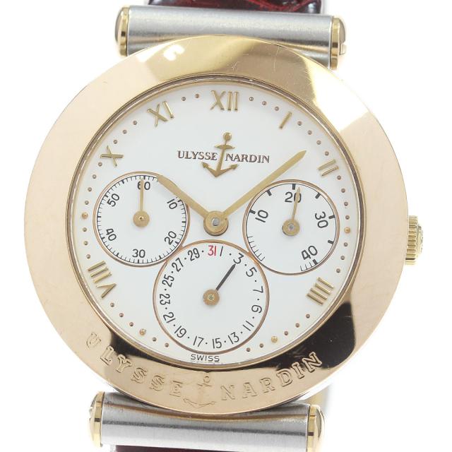 ユリス・ナルダン Ulysse Nardin 175-22 ニュートンレディー パワーリザーブ YGベゼル 自動巻き レディース _866740