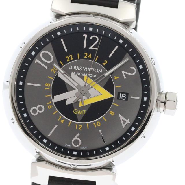 ルイ・ヴィトン LOUIS VUITTON Q1D31 タンブール GMT デイト 自動巻き メンズ 良品 箱付き_872960