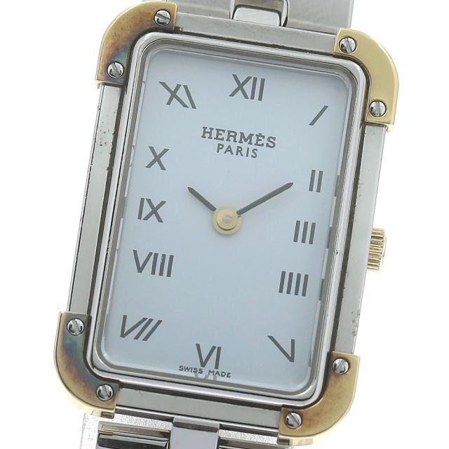 エルメス HERMES CR1.220 クロアジュール クォーツ レディース 内箱・保証書付き_874216