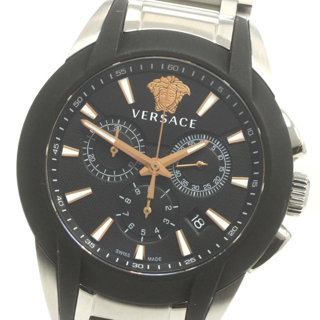 ヴェルサーチ VERSACE VEM800218 キャラクタークロノ デイト クォーツ メンズ 極美品 箱・保証書付き_875844