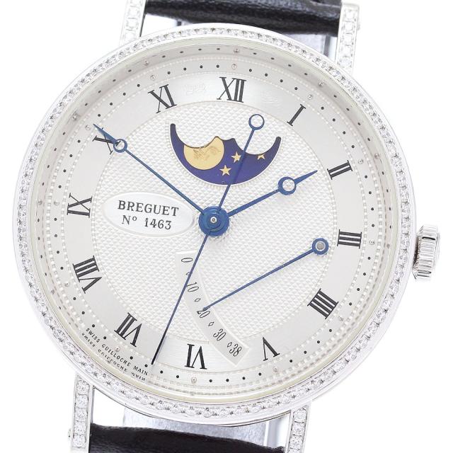 ブレゲ Breguet クラシック8788 K18WG ムーンフェイズ ダイヤベゼル 自動巻き メンズ 保証書付き_820817