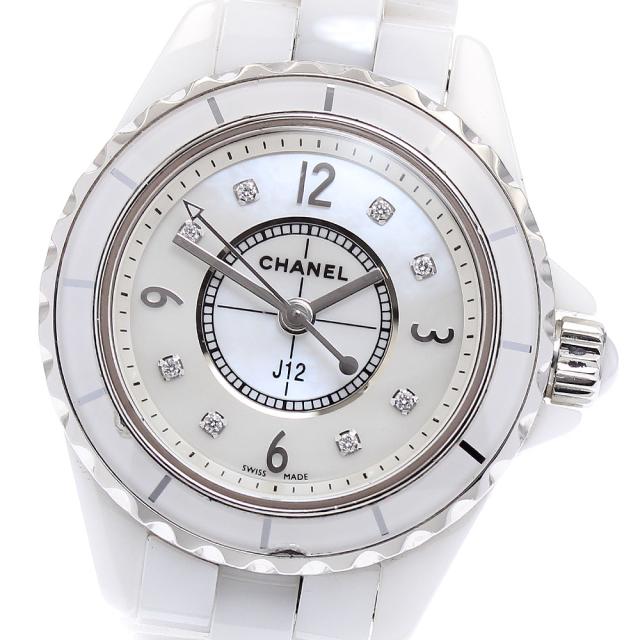 シャネル CHANEL H2570 J12 ホワイトセラミック 8Pダイヤ クォーツ レディース _874839