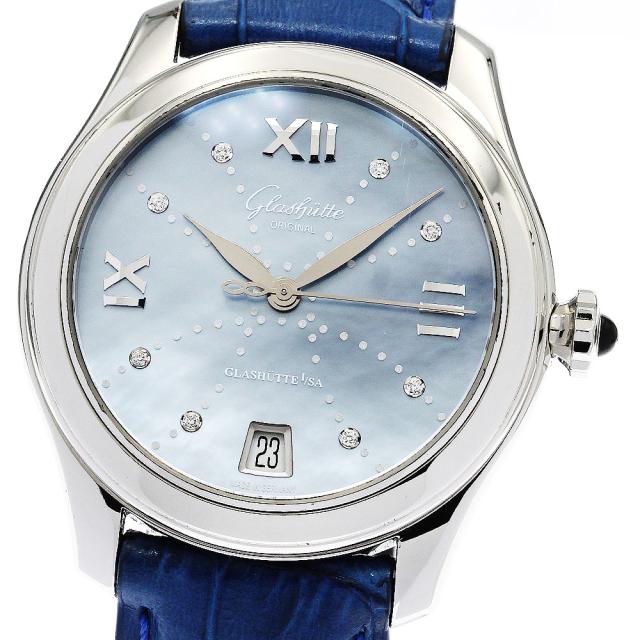 グラスヒュッテ・オリジナル GLASHUTTE ORIGINAL 1-39-22-11-02-04 レディ・セレナーデ デイト 8Pダイヤ 自動巻き レディース _879257