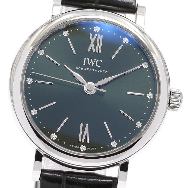 IWC IWC SCHAFFHAUSEN IW357405 ポートフィノ オートマティック 34 12Pダイヤ 自動巻き レディース 保証書付き_877657